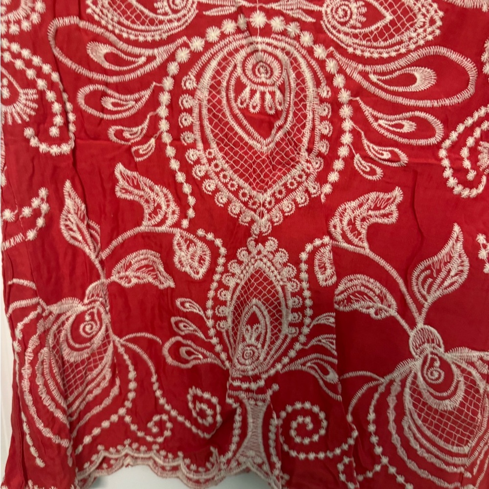 Solitaire Red Embroidered Blouse - image 5